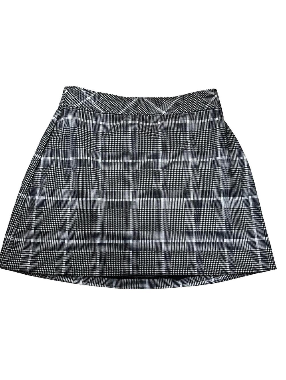 Spanx Black & White Plaid Skort Size M